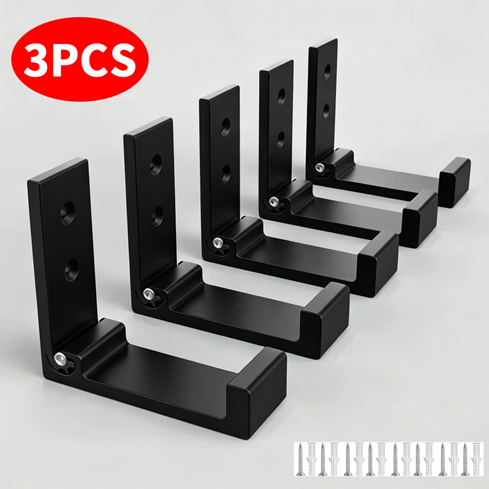 Headphone Hook Under - Folding Coat Hooks Black Aluminum Alloy
