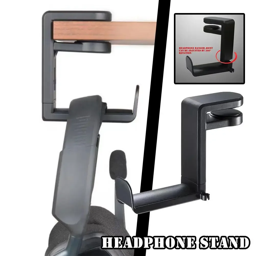Headphone Hook Under - Rotatable Headphone Holder Universal Table Clip-on
