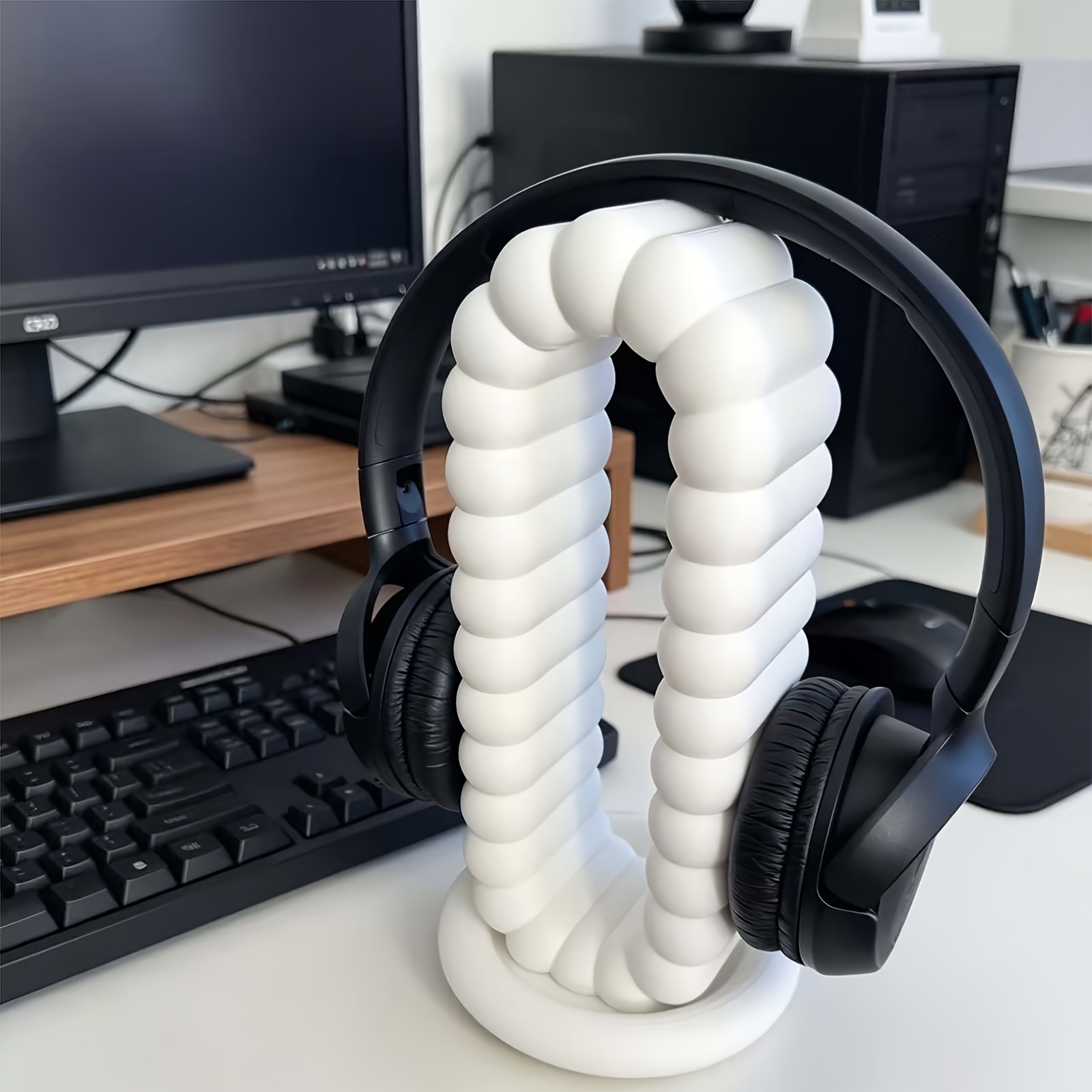 Headphone Hook Under - 3D Printed Creative Headphone Stand, Desktop