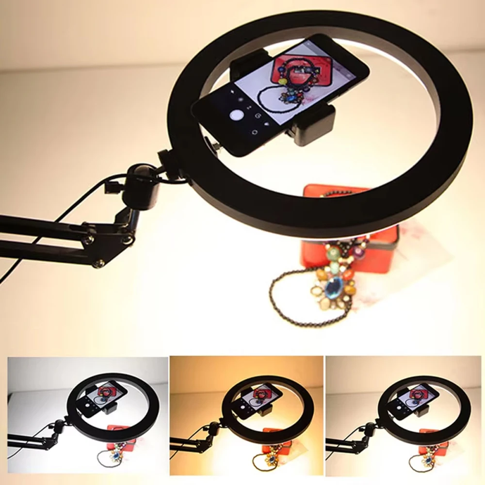 Desk Setup At Home - Nice Overhead Tripod With Ring Light
