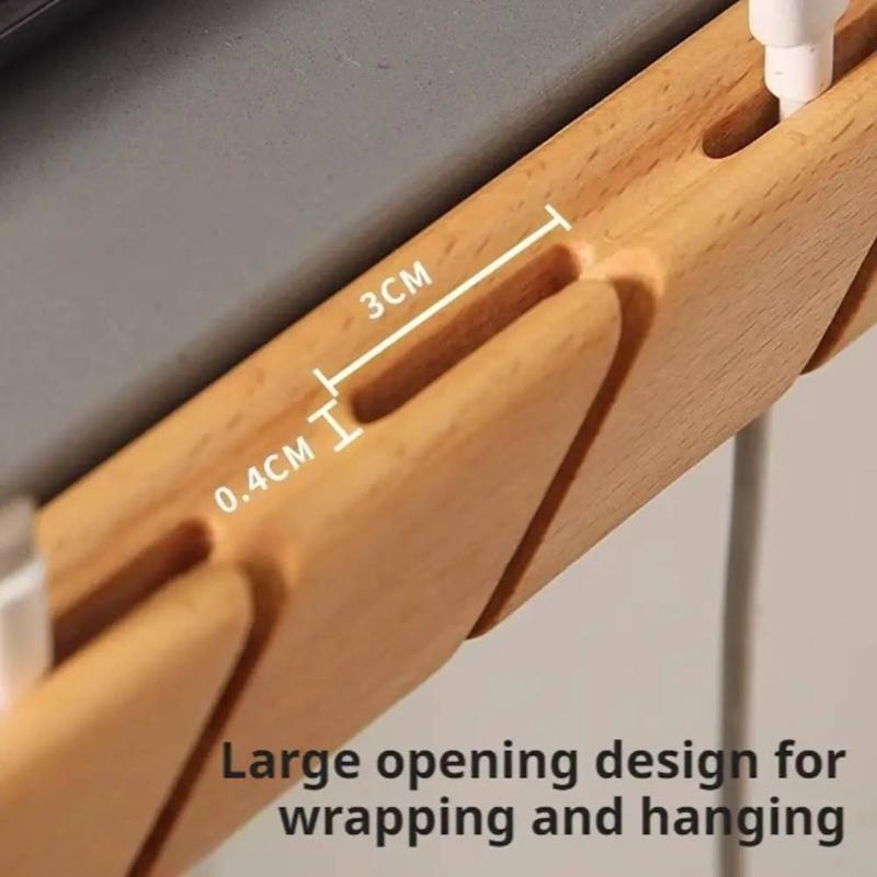 Headphone Hook Under - Solid Wood Cable Organizer Holder Desktop