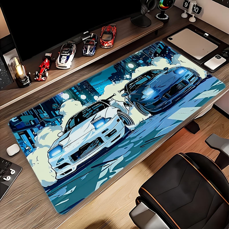 Two White Sports Cars Large Mo - Desk Setup For Two Laptops ulasan dan harga