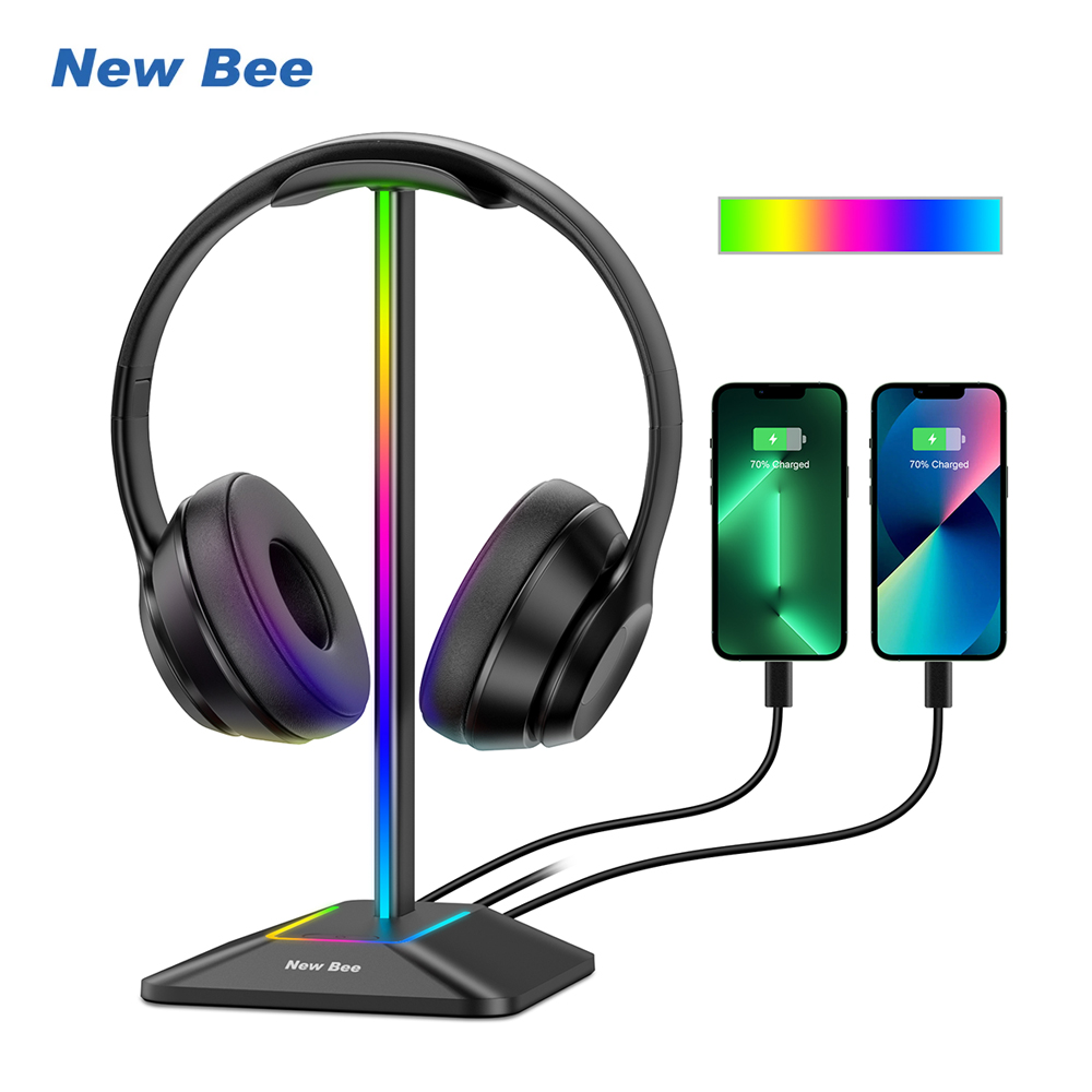 New Bee Z8 RGB Headphones Stan - Headphone Hook Under ulasan dan harga