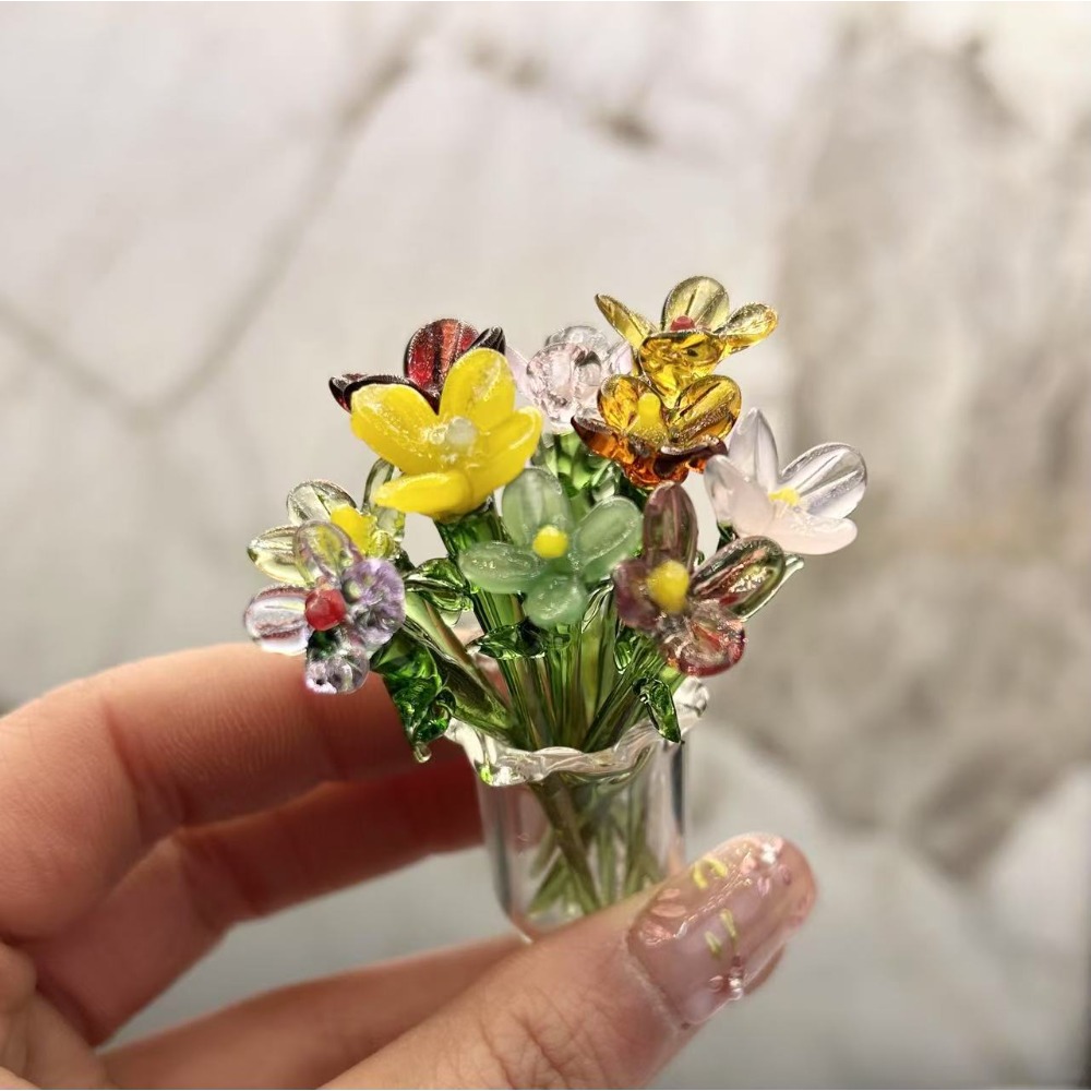 1 PC Handmade Glass Floral Bou - Desk Setup Computer ulasan dan harga