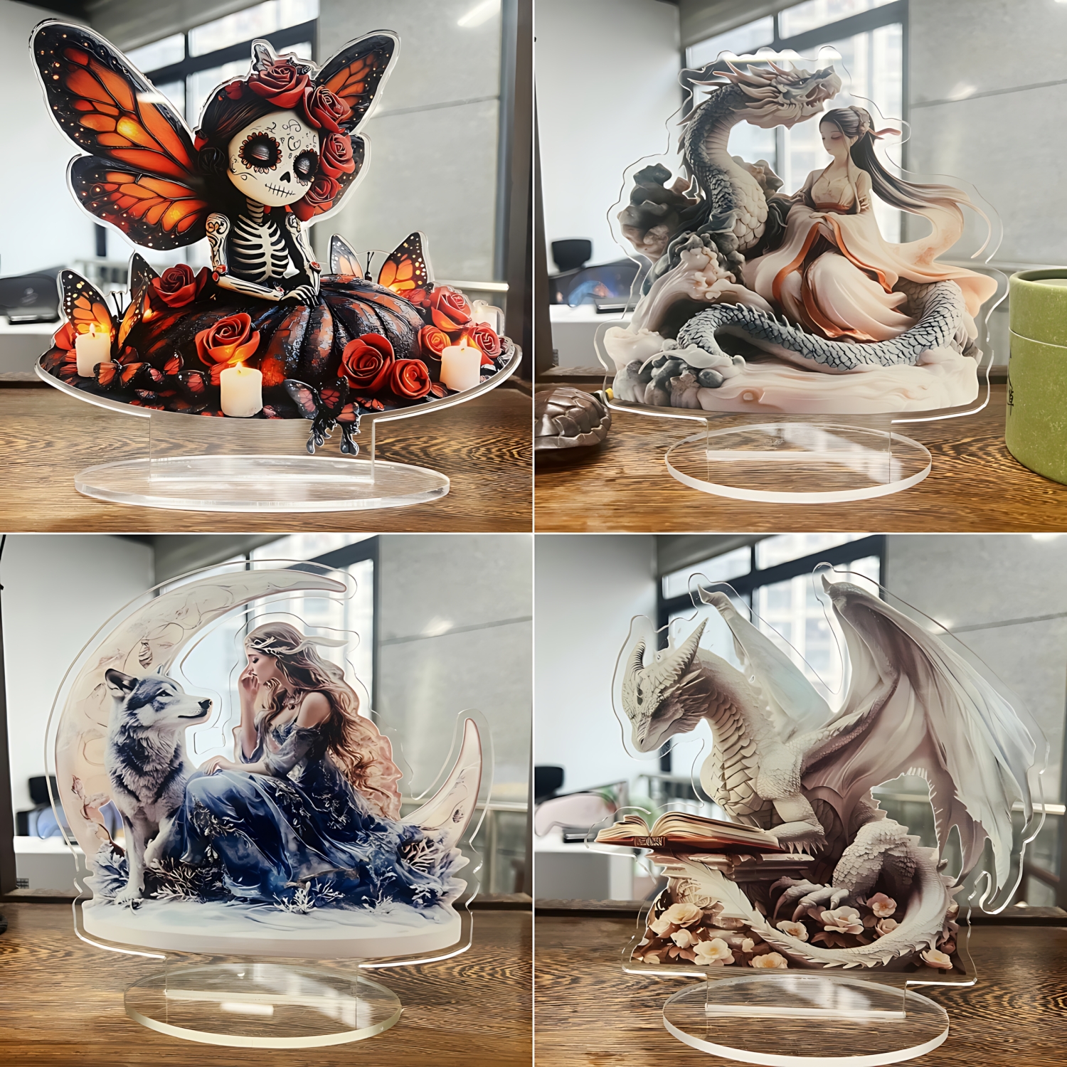 Two Tigers Statue,2D Flat Anim - Desk Setup At Home ulasan dan harga