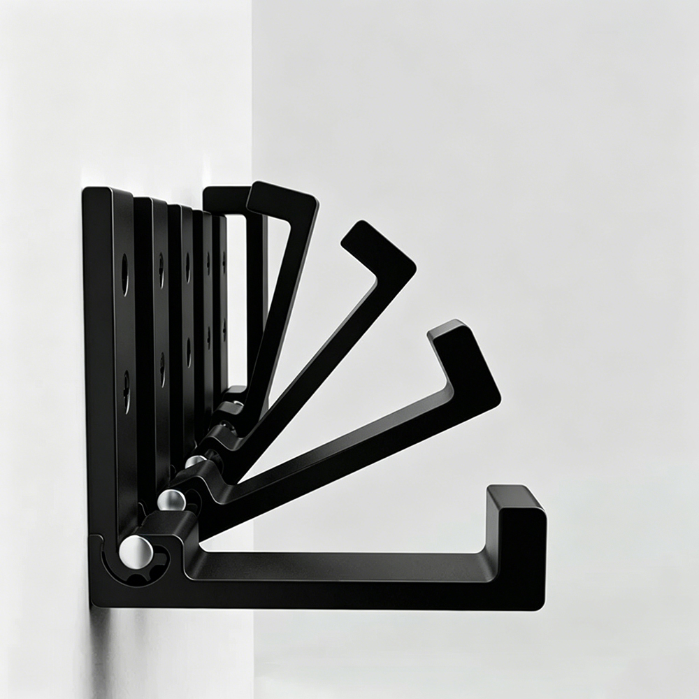 Folding Coat Hooks Black Alumi - Headphone Hook Under ulasan dan harga