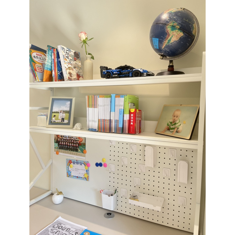 Desktop Storage Shelf with Peg - Desk Setup Computer ulasan dan harga