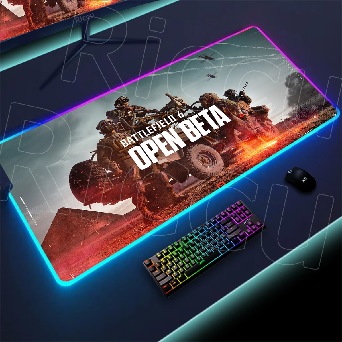 New Gamer Rgb Desk Mat Back Li - Desk Setup Game ulasan dan harga