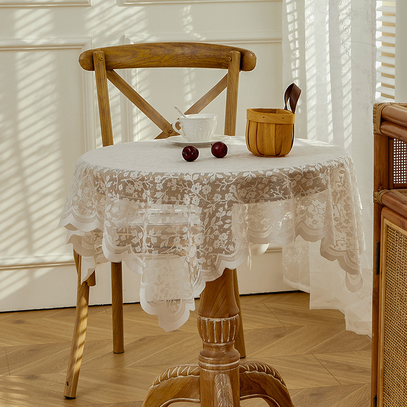White lace tablecloth, vintage - Desk Setup Vintage ulasan dan harga