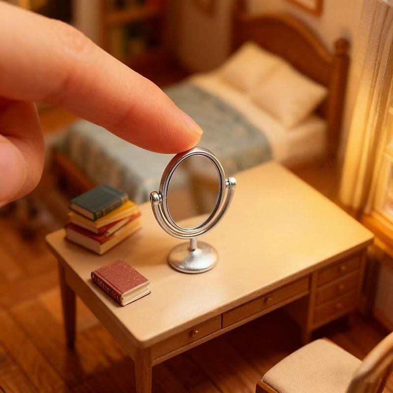 1Pcs Miniature Retro Mirror Dr - Desk Setup Vintage ulasan dan harga