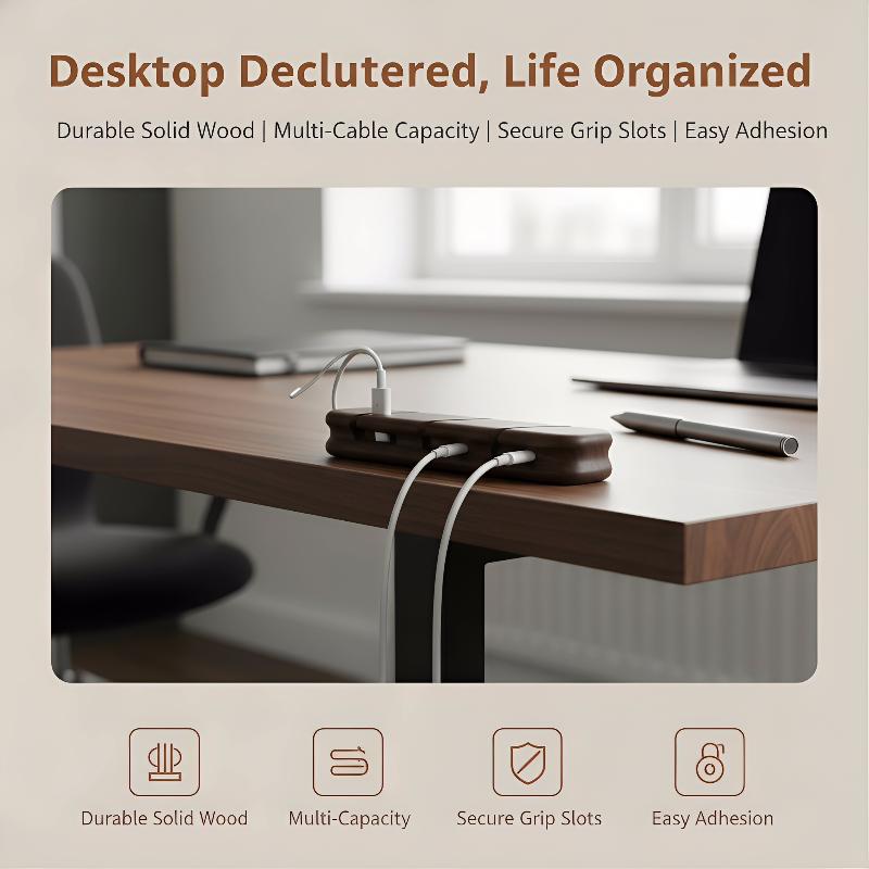 Solid Wood Cable Organizer Hol - Headphone Hook Under ulasan dan harga
