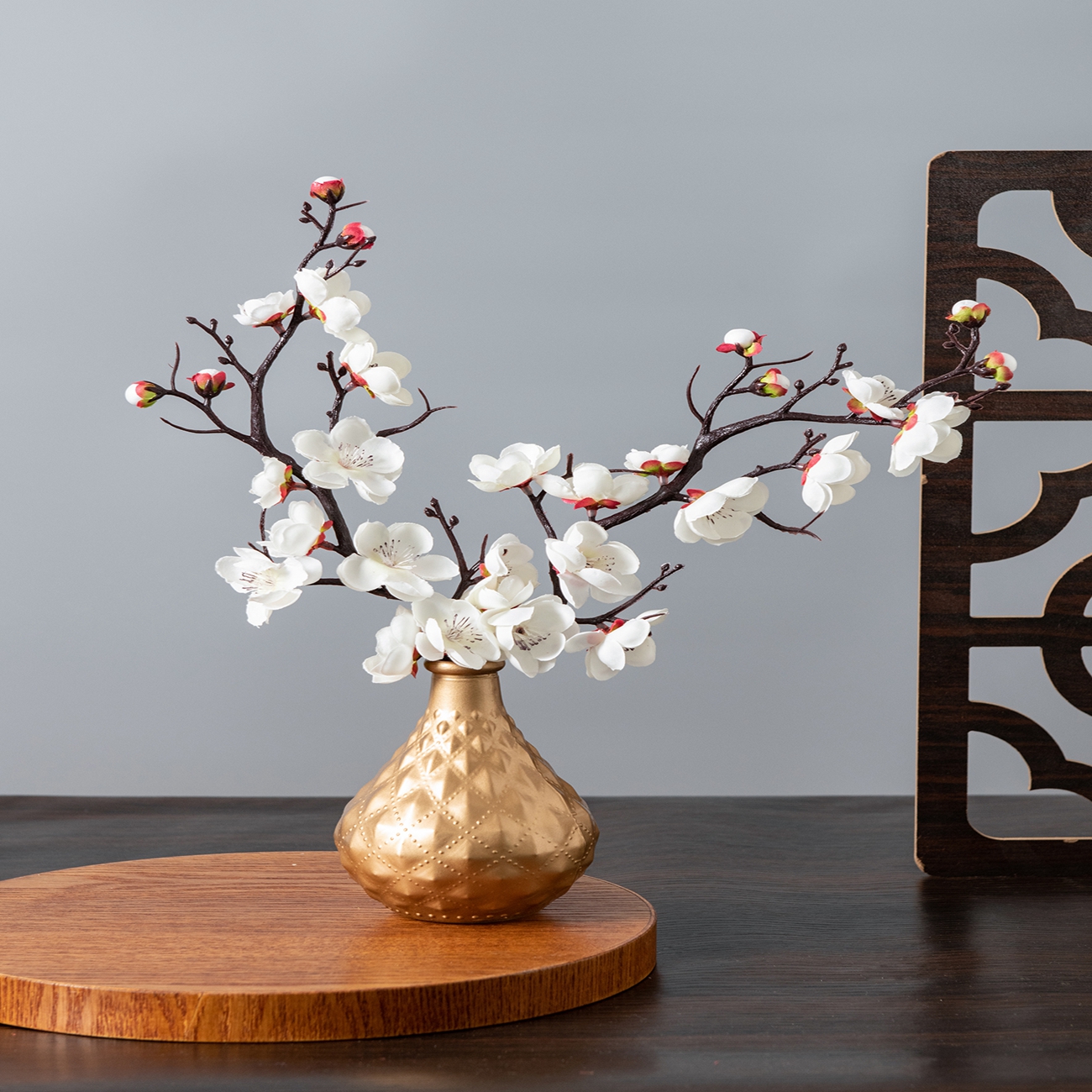 Artificial Flower Spring Plum  - Desk Setup At Home ulasan dan harga