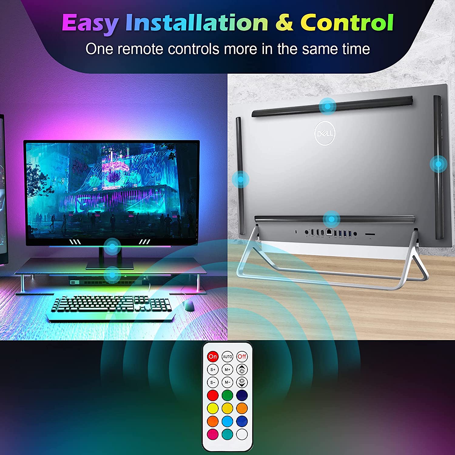 Under Monitor Light Bar RGB Dr - Desk Setup Game ulasan dan harga