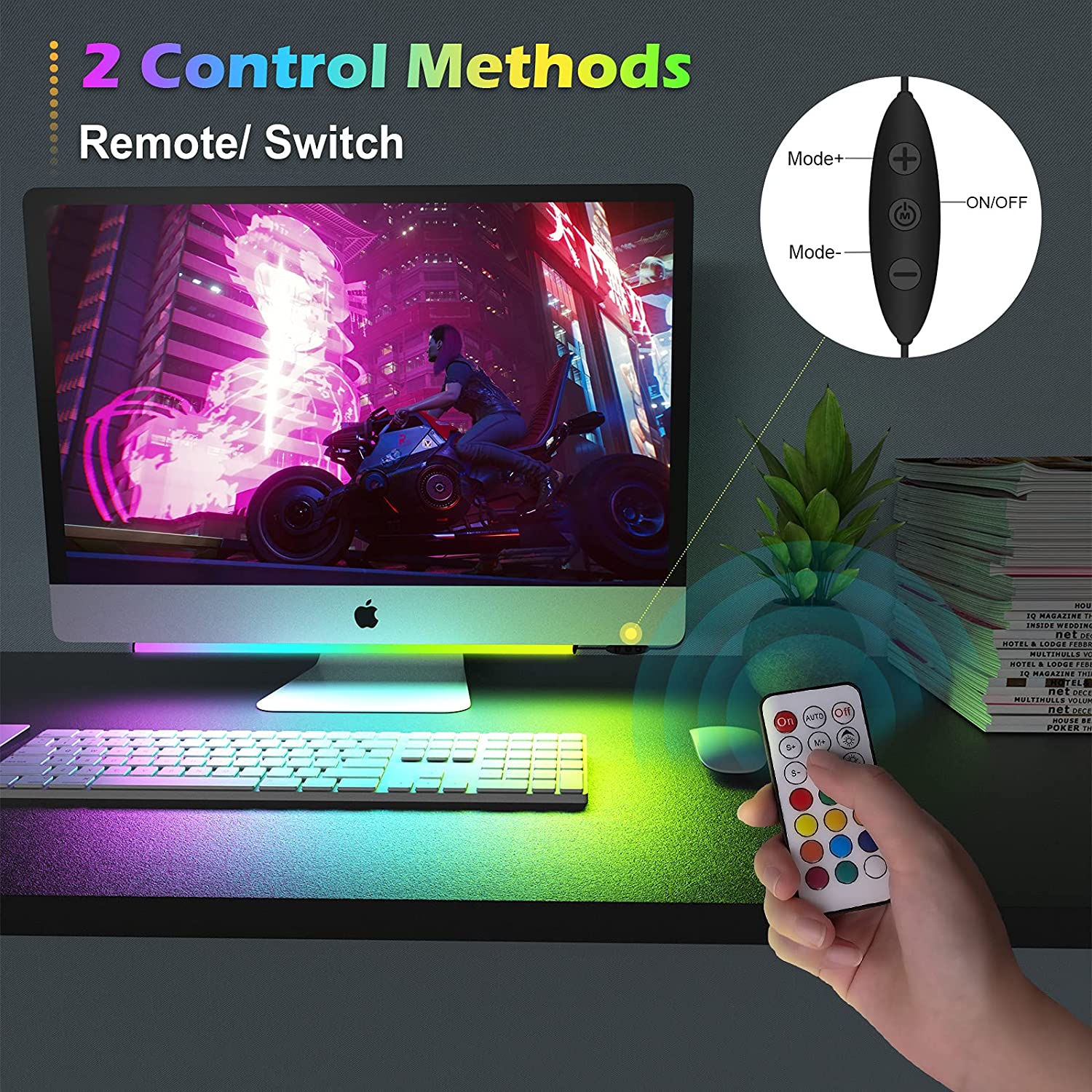 Under Monitor Light Bar RGB Dr - Desk Setup Game ulasan dan harga