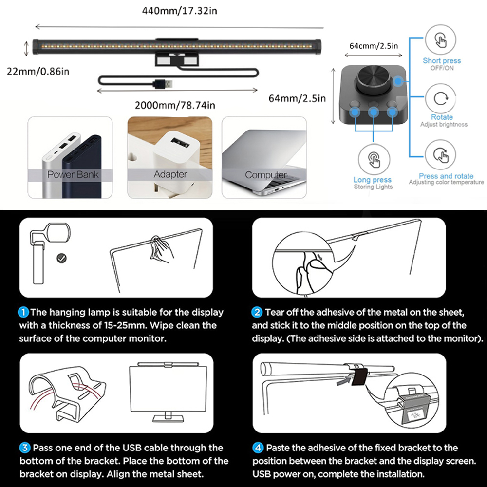 LED Eye-Care Desk Lamp Led Mon - Desk Setup Computer ulasan dan harga